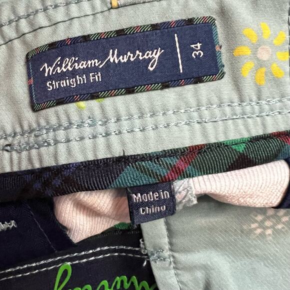 William Murray Shorts Mens 34 All Over Print Green Golf Performance Floral - Picture 5 of 9